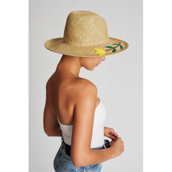Chapeau Fedora Jenna Tan Raphia - Brixton Chapeau Fedora Jenna Tan Raphia - Brixton