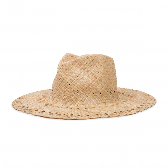 BRIXTON Mens Hampton Wide Brim Straw Fedora Hat 