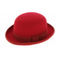 Red Wool Felt Bowler Hat - TRACLET