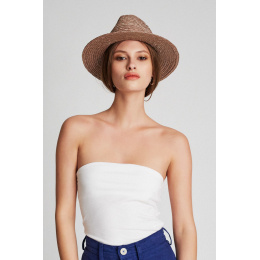 Pink Straw Fedora Hat Lera - Brixton