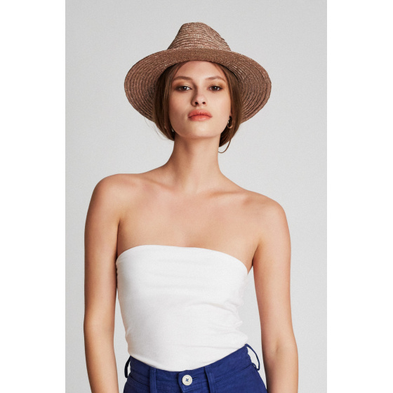 Pink Straw Fedora Hat Lera - Brixton
