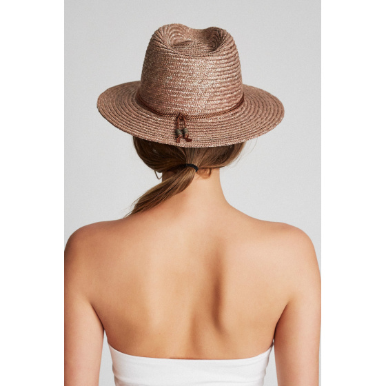 Chapeau Fedora Lera Paille Rose - Brixton