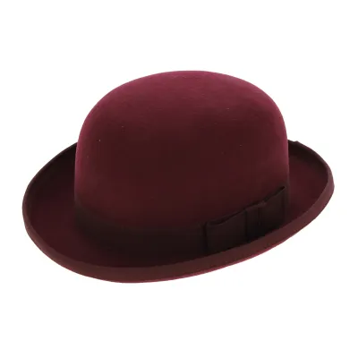 chapeau melon bordeaux feutre laine Reference : 4276 | Chapellerie Traclet