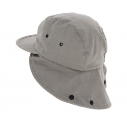 Baseball Cap with Neck Flap Hunter Cotton Beige - Traclet