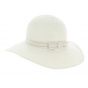 Monique Panama Wide-Brimmed Hat with White Ribbon