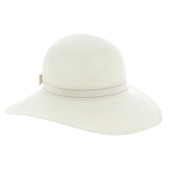 Panama Wide Brim Hat Monique White Ribbon Panama Wide Brim Hat Monique White Ribbon