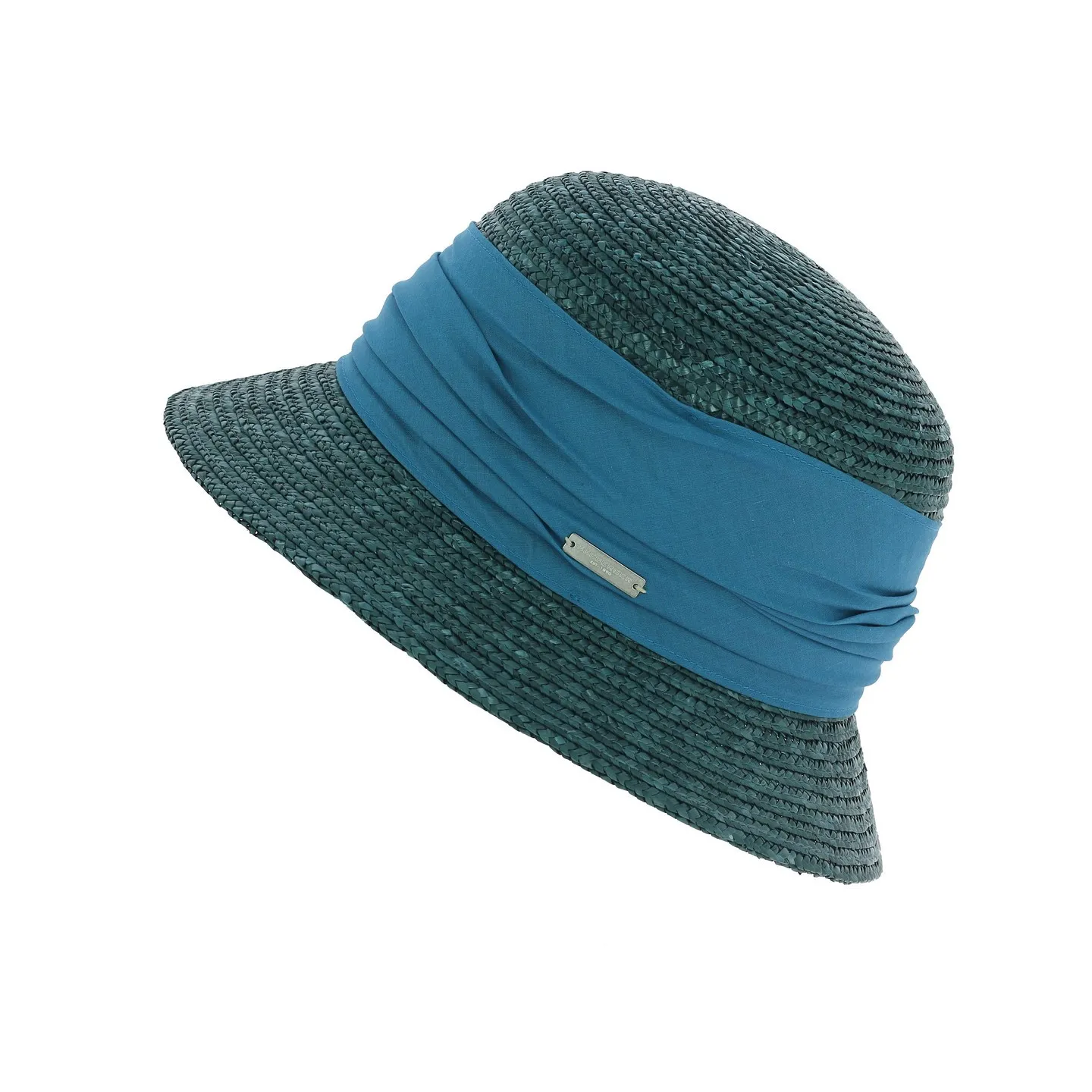 Chapeau cloche paille petrol Reference : 4681 | Chapellerie Traclet