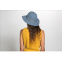 Dalila Wide-Brimmed Wool Felt Hat Blue-Gray - Brixton