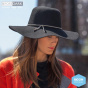 Lynette Wide-Brimmed Wool Felt Hat Black - Rigon Headwear