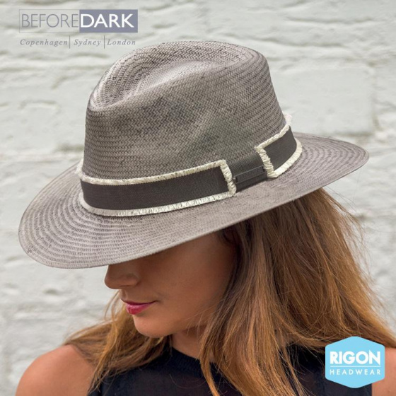 Lauren Traveller Panama Style Grey Hat - Rigon Headwear