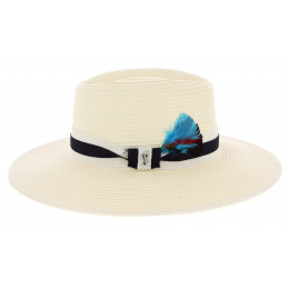 Traveller Hat Wide Brim Janeiro Straw Paper Ecru - Fléchet
