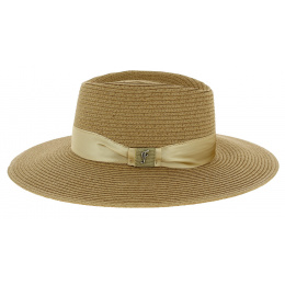 Wide Brim Janeiro Traveller Paper Straw Beige - Fléchet