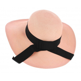 Pink Panama Wide-Brimmed Hat