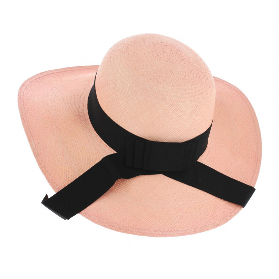 Pink Panama Wide-Brimmed Hat