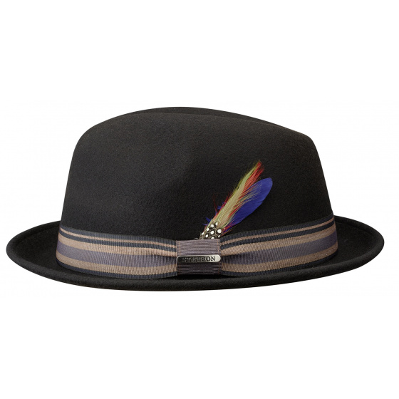 Stetson Oneida Black Wool Felt Trilby Hat
