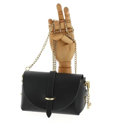 sac de courtoisie cuir noir Reference : 8267 | Chapellerie Traclet