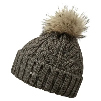 Brown Lanette Pom Pom Beanie - Stetson Reference: 7403 | Traclet Hat Shop
