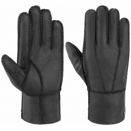 Black Leather Gloves - Stetson