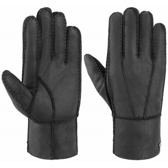 Black Leather Gloves - Stetson