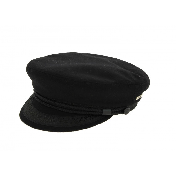 Saint Malot Black Wool Navy Cap - Traclet