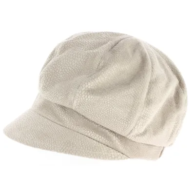 Beige Velvet Liseron Newsboy Cap - TRACLET Reference: 4050 | Traclet Hat Shop