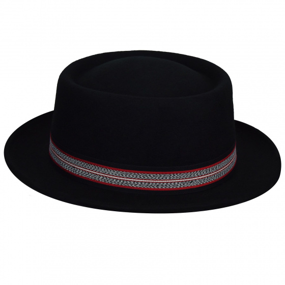 Klaxon Black Porkpie Hat - Bailey