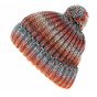 Orange citrus bonnet with pompon 