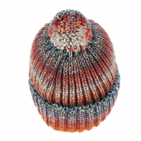 Citrus Orange Beanie with Pom-pom
