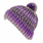 Agrume Purple Beanie with Pompom