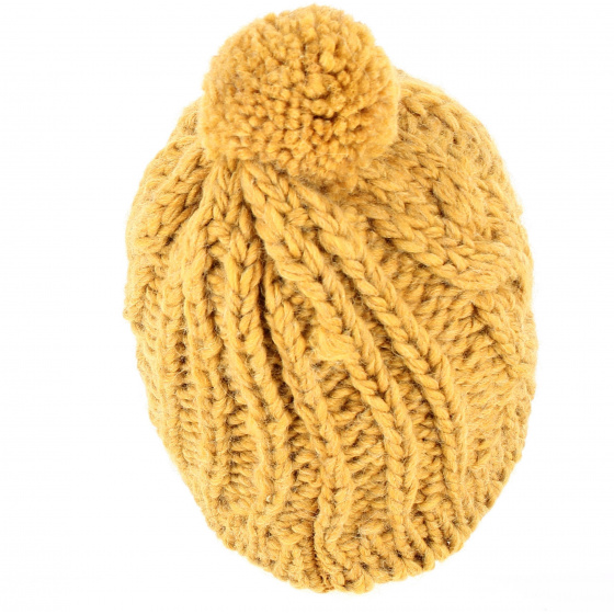 Bonnet casquette cublize jaune moutarde