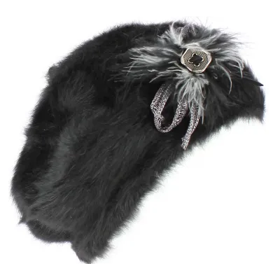Béret Angora Charme Noir - TRACLET Reference : 4246 | Chapellerie Traclet