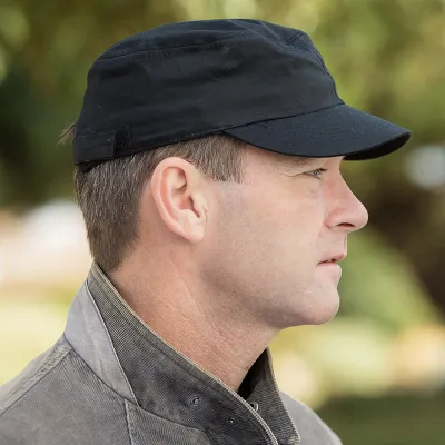 Black Cotton Army Cap - Result Headwear Reference: 1641 | Traclet Hat Shop