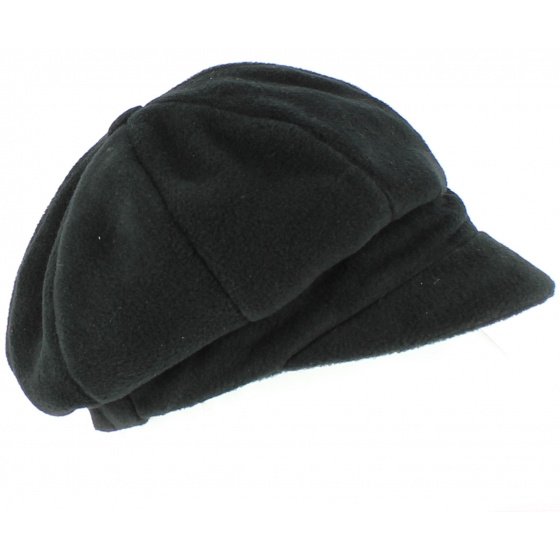 Abby Fleece Newsboy Cap Black - TRACLET Abby Fleece Newsboy Cap Black - TRACLET