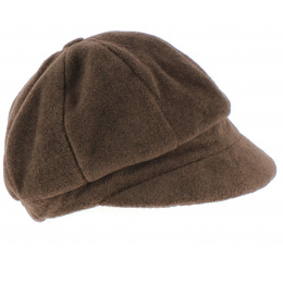 Brown Abby Fleece Newsboy Cap - TRACLET
