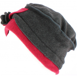 Toque Amalia polaire Gris/Rouge- Traclet