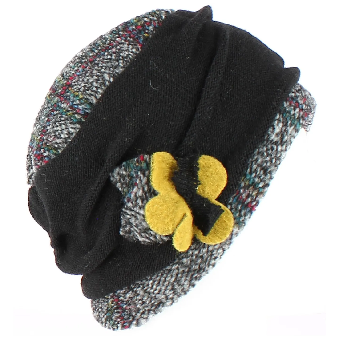 Ethel Wool Beanie Black/Grey - Traclet Reference: 2240 | Traclet Hatmakers
