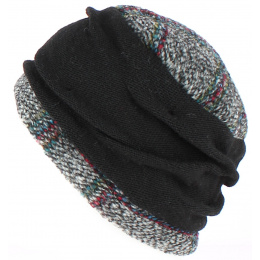 Ethel Wool Toque Black/Grey- Traclet