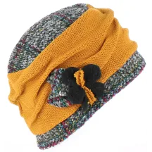 Toque Ethel Laine Jaune Moutarde - Traclet Reference : 3213 | Chapellerie Traclet
