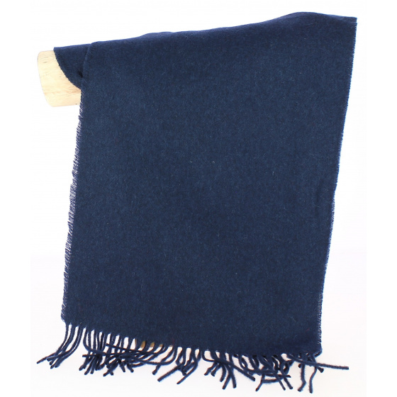 Virgin Wool Scarf Manoe Navy - Traclet