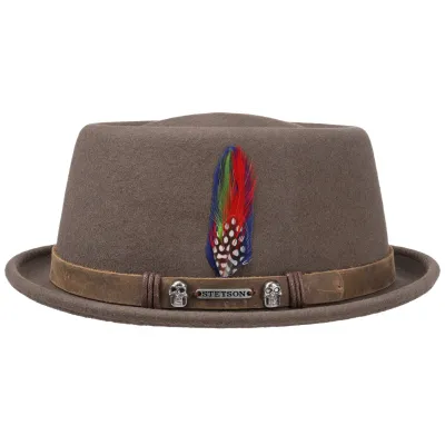 Stetson Brown Woolfelt Lions Porkpie Hat Reference: 136 | Chapellerie Traclet