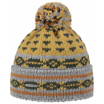 Yellow Pompom Beanie Oslo - Stetson Reference: 8368 | Traclet Hat Shop