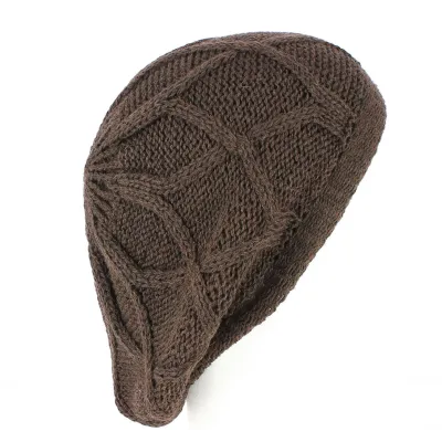 Beret Tricoté Roberti Marron - TracletAchat bonnet angora-Bonnet-berret Tricote Bleu-Noir Reference : 7281 | Chapellerie Traclet