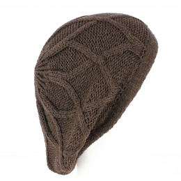Brown Knitted Roberti Beret - Traclet