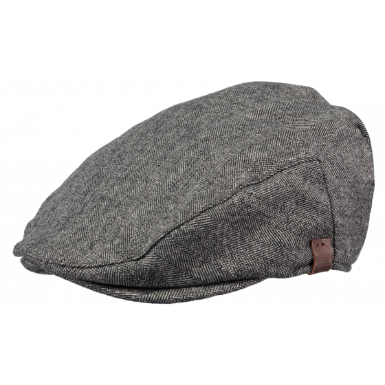 Dayton Herringbone Flat Cap Grey - Barts