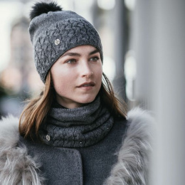 Elie Fleece-Lined Snood Gray - Buff
