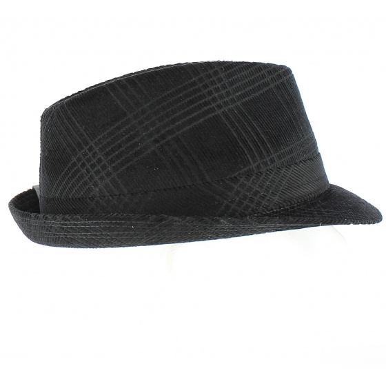 Black Ethan Velvet Trilby Hat -Traclet