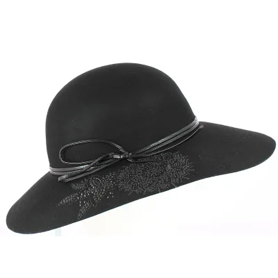 Felt wide-brimmed hat - Black Electre - Traclet Shop  Reference: 6470 | Traclet Hat Shop