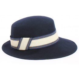 Giuditta - Navy felt cap - Grambes