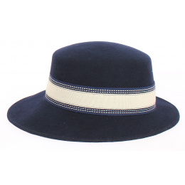 Giuditta - Navy felt cap - Grambes