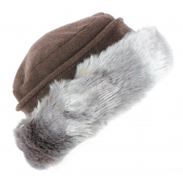 Akilina Faux Fur & Fleece Lined Brown Toque - Traclet